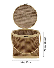 Picnic Basket Hamper As Shopping Bag with Lid and Handle Camping Picnic Shopping Food Fruit Picnic Basketpicnic Basket(Color:20X20X19.5CM) (23x23x19.5cm) (23x23x19.5cm)