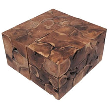 vidaXL Solid Teak Stools/Coffee Table Set of 4 - Fully Handmade Wooden Stools - Multipurpose Retro Design - Brown