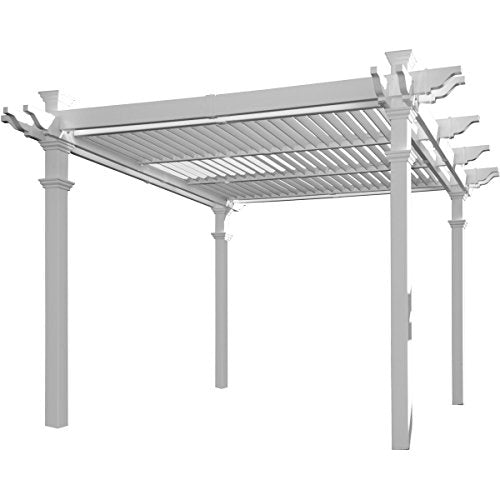 Vita Avalon 10' x 10' Adjustable Louvered Vinyl Pergola White
