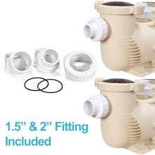 XtremepowerUS SuperFlow Variable Speed High-Flo Pool Pump In-Ground Swimming Pool Energy Efficient 230V, 1-1/2” & 2” Adapter Build-in Timer Control Panel (3.0, Horsepower)
