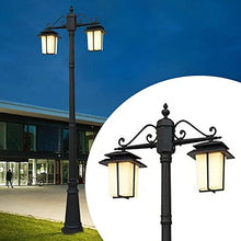 iumLeap Outdoor Lamp Post Light 2-Head Path Pillar Lamp Garden Exterior Pillar Post Light Glass Lantern Pole Light Afence Bollard Path Lamp Waterproof Ip65 Street Light Mains(25inch*114inch)