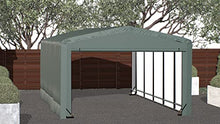 ShelterLogic ShelterTube Garage & Storage Shelter, 12' x 23' x 8' Heavy-Duty Steel Frame Wind and Snow-Load Rated Enclosure, Green