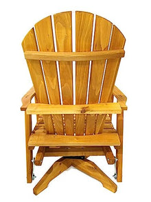 Kilmer Creek Rustic Finished 2 Foot Swivel-Base Fanback Adironack-Style Patio Fanback Glider, Amish Crafted
