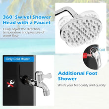 GHRERTX Freestanding Outdoor Shower,60L Solar Heated Outdoor Shower with 360° Shower Head and Foot Shower Tap,Temperature Pressure Pool Shower,for Outdoor Backyard Poolside Beach Pool Garden