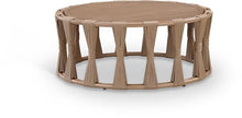 Meridian Furniture 55005-CT San Pietro Collection Art Deco Outdoor Patio Coffee Table with Natural Teak Finish Aluminum, Polypropylene Fabric Rope, 40.5" W x 40.5" D x 16.5" H, Natural