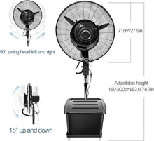 BMPAALN Misting Fan,Oscillating Misting Fan Portable Industrial Cooling Fan, 3 Usage Modes with 90°Oscillation, Moving Fan for Fishing/Travel/Garden Party/Golf/Tent/Office(71cm(27.9in))