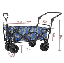 MIIKHI Trolley Cart Folding Utility Wagon Handcart Garden Utility Truck with Adjustable Handle Outdoor Pull Wagon for Beach Fishing Picnic Camping Cart Garden Wagon (D)
