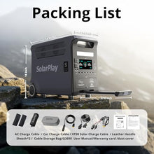 SolarPlay 3600W (5500W Peak) Portable Power Station, 3840Wh Solar Generator LiFePO4 Battery, 2Hrs Fast Charging, Adjustable Input Power, UPS function with AC output for Home Camping Outdoor RV Backup