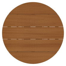 Modway Lane 35 Inch Teak Wood Outdoor Bar Table for 2-3 in Natural – Slatted Round Patio Bistro Table with Pedestal Base for Patio, Balcony, Deck, Backyard, Terrace Or Sunroom