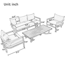 Miscoos Outdoor Patio Furniture Sofa Set 4-Piece Style 1 White
