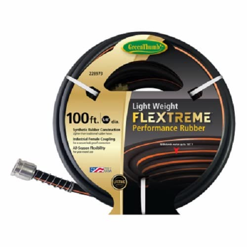 Green Thumb 5/8" x 100' Premium Duty Black Hot/Cold Water Garden Hose Pack of 6 Black