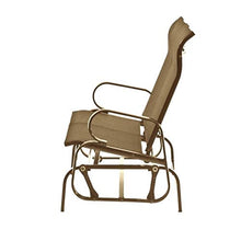 MISC Bronze Twin Seat Outdoor Glider Brown Beach Polyester Steel