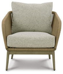 Signature Design by Ashley Swiss Valley Outdoor Lounge Chair Set of 2 Light Brown & Light Gray
