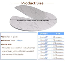 MMLeYN 47.2-79in Expandable Round Wood Folding Tabletop Indoor Outdoor Weather-Resistant Foldable Table Top Extender Replaceable Temporary Dining Table(2,200cm (79 inch))