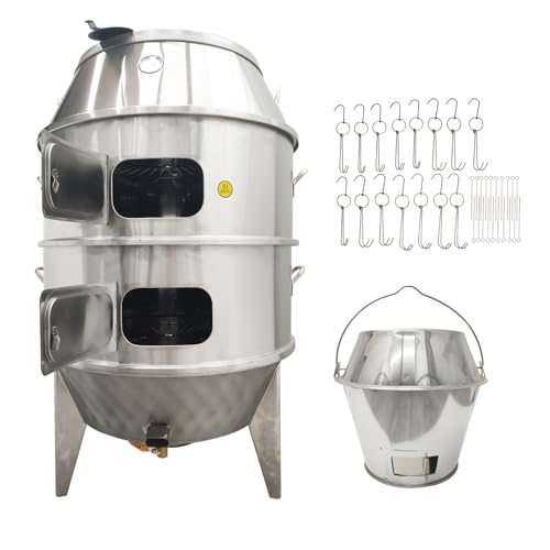 Yokoma Commercial Charcoal Roast Duck Oven Stainless Steel 3 Tier BBQ Grill Silver