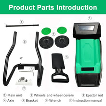 VNATWGOO Electric Wood Chipper Mulcher Shredder, 2400W 4500RPM, for 0-40mm Branch Wood Chipping, with 50L Collection Bag Green