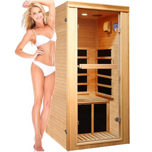 RIGO Infrared Sauna Room Indoor Canadian Hemlock Wood