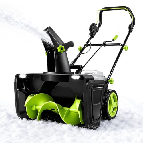 Electric Snow Thrower, 40V Cordless Snow Blower for Walkways 2Batt