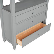Harper & Bright Designs Twin Loft Bed with Desk and Storage Gray