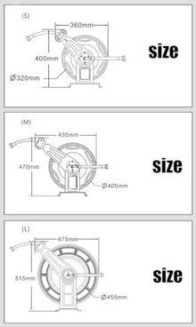 Etsuosy Retractable Air Hose Reel, Wall Mount, Automatic Rewind, 33 ft Steel Yarn Hose