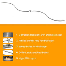 Spotix HPC S-Shaped Fire Pit Burner Kit (FPS-SFIRE48KIT-NG-MSCB), 48x10-Inch Burner, for Use with Rectangle Pan, Match Light, Natural Gas, with Flange, Key, Valve, Flex Line and Fittings