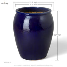 Emissary - Tall Jar Planter Lg, Blue 23.5x30 H