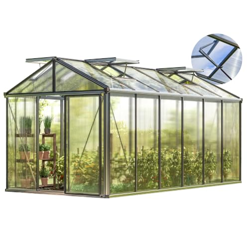 GFP Diamas 24 7.7x15.1 ft Walk in Greenhouse Aluminum