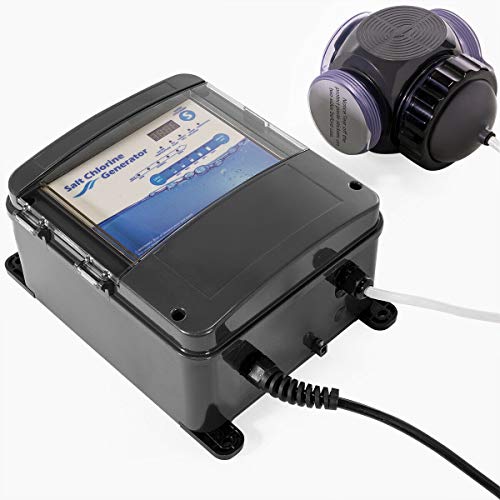 9TRADING Salt Water Pool Chlorine Generator System Chlorinator Gray