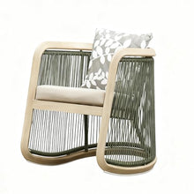 Apk i bc Balcony Rattan Study Rocking Chair, Strong Load Capacity, Suitable for Indoor Garden Use, Includes 1 Cushion and 1 Pillow(Green,65 * 78 * 88CM)