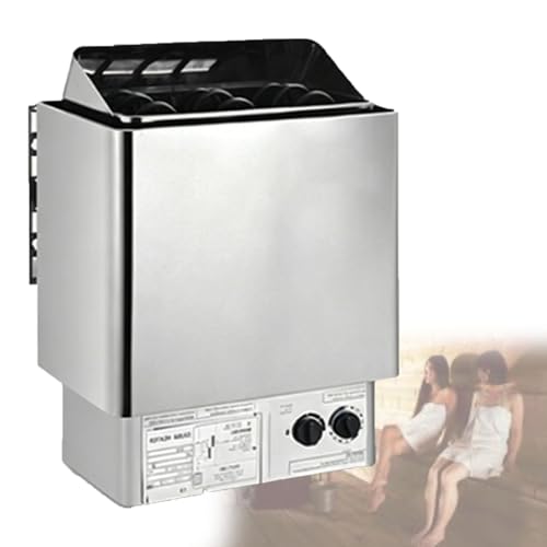 Pfps 9KW Sauna Heater, Steam Bath Electric Stove with Built-in Controls, 304 Stainless Steel Heating Tubes, Rapid Warm-Up, Wall-Mounted for Home, Hotel, Shower 8KW-In220