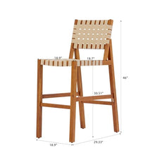 Christopher Knight Home Balew 5-Piece Outdoor Bar Set, Acacia Wood Patio Bar Table and Chairs Set, Solid Wood Patio Dining Set for 4 with Bar Stools,Teak + Beige
