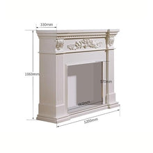 EQUALIZE Fireplace Simulation Flame Electric Fireplace Insert Firebox Decorative Fireplace Chimneypiece Wood Mantel LED Optical Flame 3D Fireplaces (Color : White, Size : Without Heater)