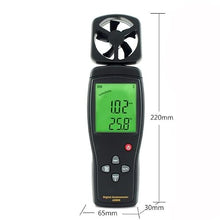 FRAHS Anemometer Handheld, Digital LCD Backlight Wind Speed Meter Gauge, Air Flow Velocity Measurement Thermometer for Measuring Wind Speed