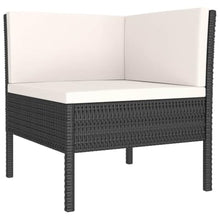 LDEWOAMEG 9 Piece Patio Lounge Set with Cushions Black PE Rattan