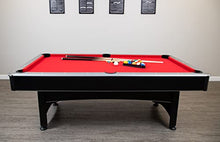 Hathaway Maverick 7-foot Pool and Table Tennis Multi Game Black with Red Felt