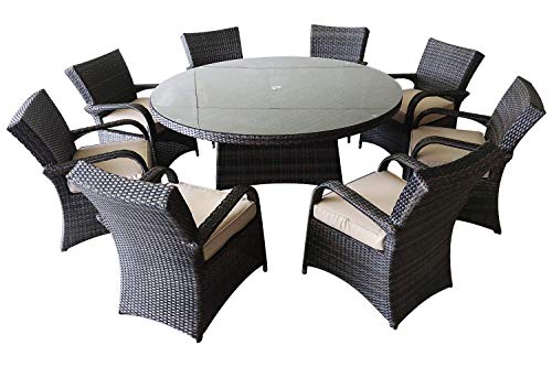 PATIOPTION Outdoor Wicker Patio Furniture Set 8-Seater