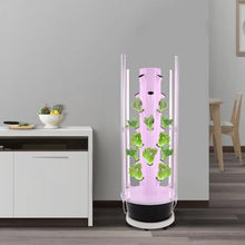 CCXYYFDJ Hydroponic Tower with 6 Wheels, 7-Layer 28-Plant Hydroponic Indoor Vertical Garden Growing System Kit with LED Grow Lights, 3-Level Lighting Modes & 24-Hour Cycle Timer for Vegetable Herbs