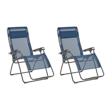 Lafuma Futura XL Batyline Zero Gravity Recliner Chair, Ocean Blue, 2 Pack