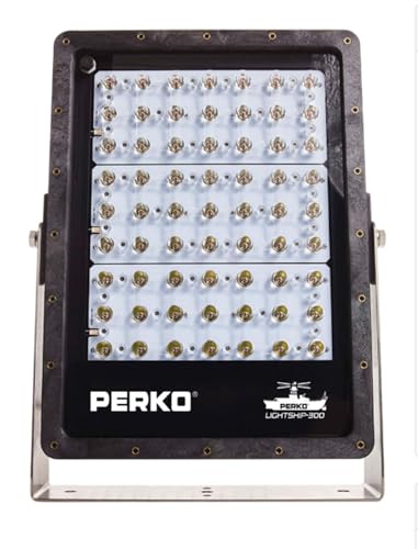 Perko 1643300S0B Lightship 300 High Performance LED Spotlight 40,000 Lumens Black
