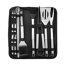 Stainless Steel BBQ Tools Set Spatula Fork Tongs Knife Brush Skewers Barbecue Grilling Utensil Camping Outdoor Cooking Tool Set (Size : 7 pcs) (20 pcs)