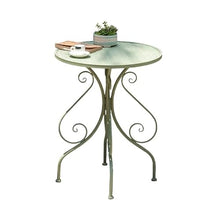 GLigeT Balcony Table and Chair Set Outdoor Courtyard Garden Balcony Table and Chair Set Retro Iron Garden Furniture Sets Coffee Shop Dining Table and Chairs Bistro Table Set (Color : Green-Table)