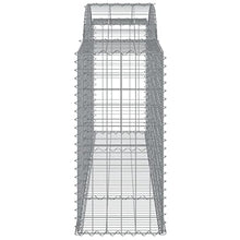 Arched Gabion Baskets 3 pcs Galvanized Iron 118.1"x19.7"x39.4"/47.2" White Black