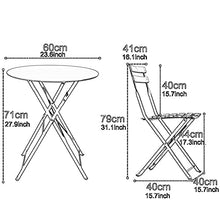 JIQHOHX Patio Bistro Set - Outdoor Patio Furniture Sets - 3 Piece Foldable Patio Table and Chairs for Backyard Lawn Balcony (Antique Green White)