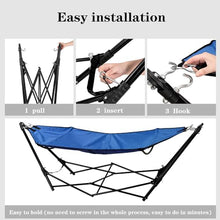 BNEI Folding Hammock (with Stand), Single Hammock, Portable, Easy to Install, Suitable for Office Lunch Breaks, Parks and Outdoor Camping