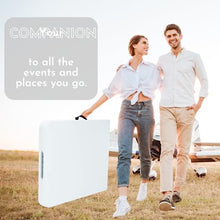 New Home Era 6ft Foldable Heavy Duty Plastic Table - Ideal for Indoor & Outdoor Events: Parties, Picnic, Camping, Weddings, Catering, and Garden Dining - Portable Fold-in-Half Utility Table (White)