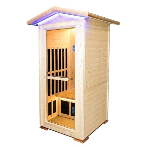 Daleyzay 1 Person Spruce Far Infrared Indoor Sauna 1300W Natural