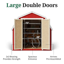 Little Cottage Co. 8x14 Value Gambrel Barn with 4 ft. Sidewalls with Floor, Outdoor Wood Storage Shed Do-It-Yourself Precut Kit