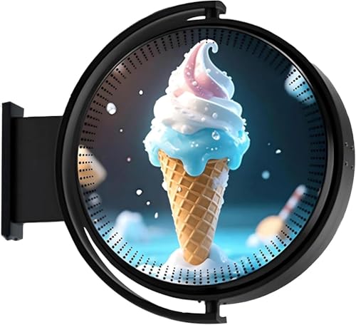 Hiedmeil 3D Holographic Projector, Double-Sided LED Light Box, Smart App Controlled Outdoor Rotating Fan Sign, Eye-Catching Stereoscopic Advertising Display (60CM/276LED)