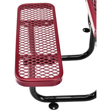 Global Industrial 36" Square Expanded Metal Outdoor Picnic Table, 69" W x 69" D Overall, Red