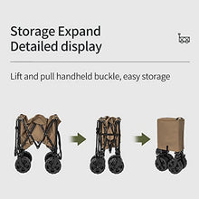 Folding Utility Wagon Cart Outdoor with Brake, Collapsible 190L Large Capacity Heavy Duty Outdoor Camping Garden Cart, Beach Wagon with Front Universal Wheels & Adjustable Handle,A